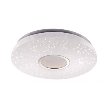 Leuchten-Direkt JONAS ceiling light LED brushed steel, white, 1-light source, Remote control