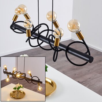 Hovslund Pendant Light black-gold, 6-light sources