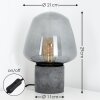 SEIRYU Table Lamp grey, black, stone appearance, 1-light source