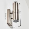 SATAVA outdoor wall light LED matt nickel, 2-light sources