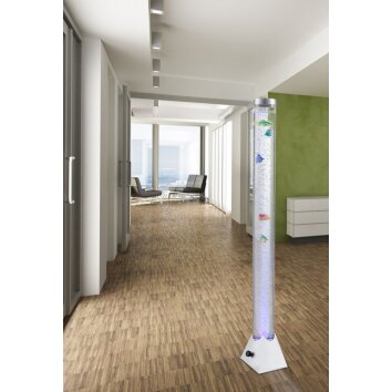 Globo floor lamp LED silver, 12-light sources, Colour changer