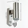 BRACHY Outdoor Wall Light stainless steel, 2-light sources, Motion sensor