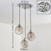 Schnabek Pendant Light chrome, black, 3-light sources