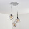 Schnabek Pendant Light chrome, black, 3-light sources