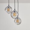Schnabek Pendant Light chrome, black, 3-light sources
