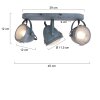 Steinhauer MEXLITE Ceiling Light grey, 3-light sources