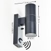 BRACHY Outdoor Wall Light grey, 2-light sources, Motion sensor
