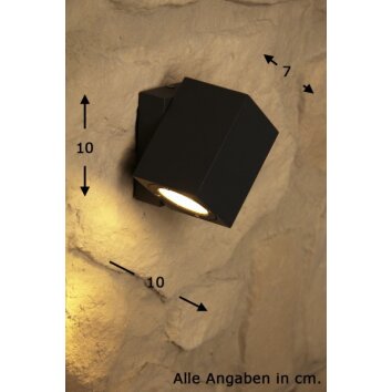 Trio TIBER outdoor wall lamp LED black, 3-light sources