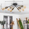 Ceiling Light Vestjelland brass, black, 6-light sources