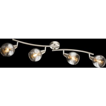 Globo ROMAN ceiling spotlight LED matt nickel, 4-light sources