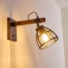 HAERVEJ Wall Light Dark wood, black, 1-light source