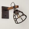 HAERVEJ Wall Light Dark wood, black, 1-light source