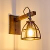 HAERVEJ Wall Light Dark wood, black, 1-light source
