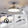 BENDIGO ceiling fan LED chrome, 1-light source