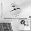 BENDIGO ceiling fan LED chrome, 1-light source