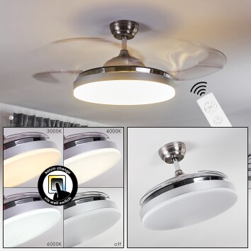 BENDIGO ceiling fan LED chrome, 1-light source