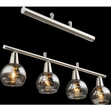 Globo ROMAN Pendant Light LED matt nickel, 4-light sources