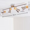 PULAU Ceiling light Light wood, matt nickel, 4-light sources
