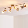 PULAU Ceiling light Light wood, matt nickel, 4-light sources