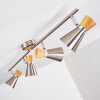 PULAU Ceiling light Light wood, matt nickel, 4-light sources