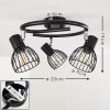 BOLDERSLEV Ceiling Light chrome, black, 3-light sources