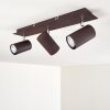 Ceiling Light Zuoz chrome, rust-coloured, 3-light sources