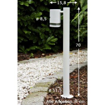 Konstsmide Modena outdoor floor lamp white, 1-light source