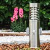 Dakar pedestal light, floor lamp Stainless steel color, 1-light source, Motion sensor