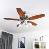 IRVING ceiling fan chrome, grey, Light wood, 5-light sources