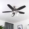 IRVING ceiling fan chrome, grey, Light wood, 5-light sources