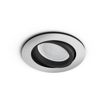 Philips HUE AMBIANCE WHITE & COLOR CENTURA Recessed spotlight, extension silver, 1-light source, Colour changer