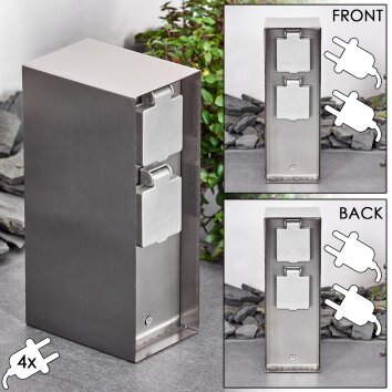 Abilene outdoor socket Stainless steel color, grey