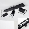 Ceiling Light Zuoz chrome, black, 3-light sources