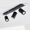 Ceiling Light Zuoz chrome, black, 3-light sources