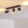 Ceiling Light Zuoz chrome, black, 3-light sources