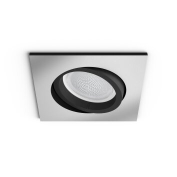 Philips HUE AMBIANCE WHITE & COLOR CENTURA Recessed spotlight, extension silver, 1-light source, Colour changer