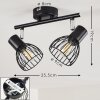 BOLDERSLEV Ceiling Light chrome, black, 2-light sources