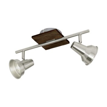 Eglo FILIPINA ceiling spotlight LED brown, matt nickel, 2-light sources