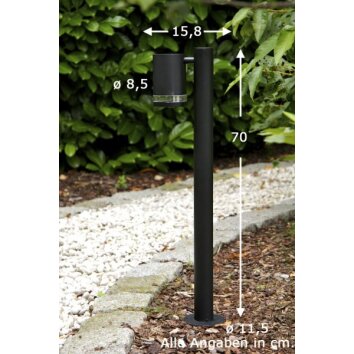 Konstsmide Modena outdoor floor lamp black, 1-light source