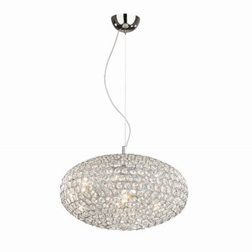 Ideal Lux ORION Pendant Light chrome, Crystal optics, 6-light sources