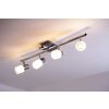 Brilliant LED ceiling light chrome, white, 4-light sources