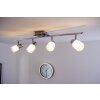 Brilliant LED ceiling light chrome, white, 4-light sources