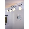 Brilliant LED ceiling light chrome, white, 4-light sources