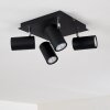 Ceiling Light Zuoz chrome, black, 4-light sources