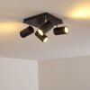 Ceiling Light Zuoz chrome, black, 4-light sources
