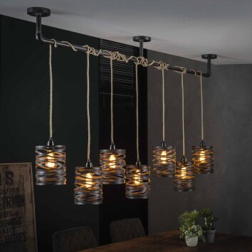 MARGETTE Pendant Light black, 7-light sources