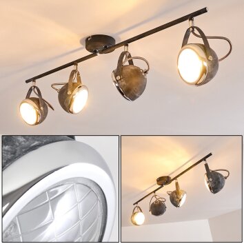 FOVERUP Ceiling Light chrome, grey, 4-light sources