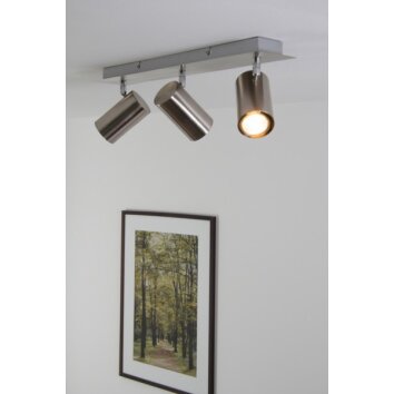 Trio 8024 ceiling light stainless steel, matt nickel, 3-light sources