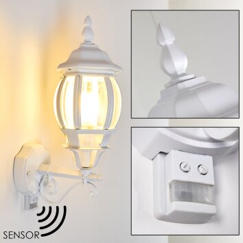 LENTUA Outdoor Wall Light white, 1-light source, Motion sensor