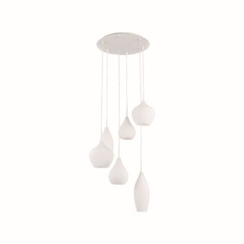 Ideal Lux SOFT Pendant Light white, 6-light sources